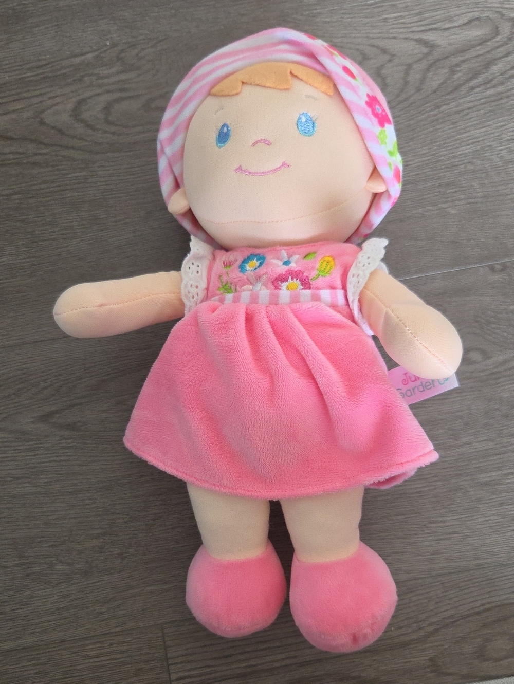 Soft Pink Floral Baby Doll Plush Toy - Gentle Companion for Kids